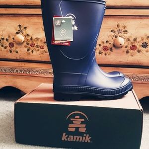 KAMIK Stomp Child/Kids Boys Girls Rain Boots Vegan Navy Size 4